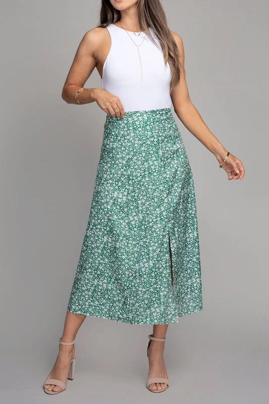 Your Dream Deal is Here!Floral midi skirt with slit