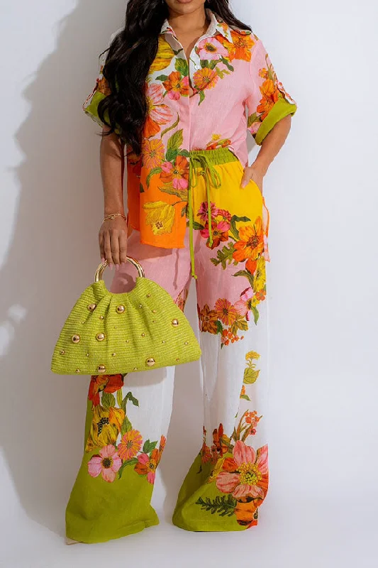 More Discounts, More Joy!Floral Print Boho Casual Wear Pant Suit