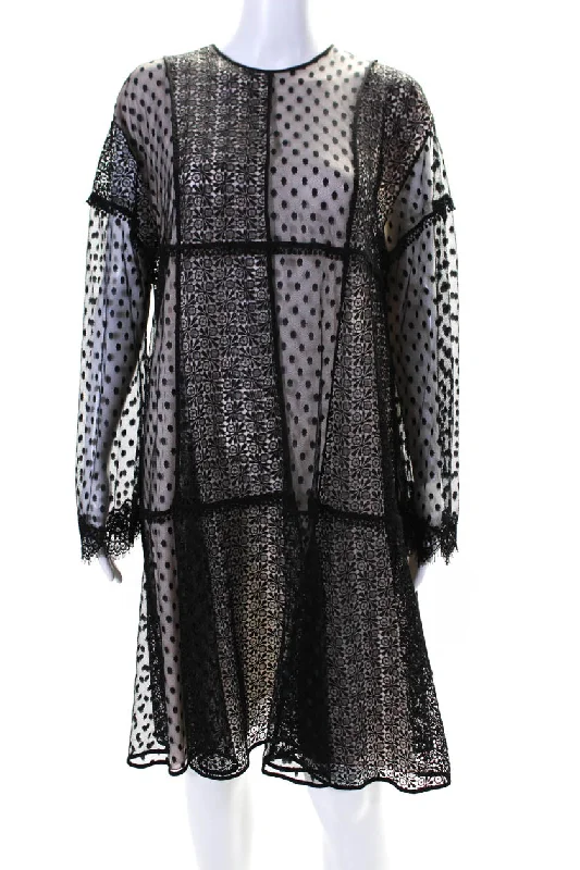 Your Dream Deal is Here!Giamba Womens Lace Crochet Long Sleeves Midi Dress Black