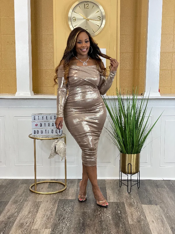 Stock Up and Save!Gleaming Desire Dress up to 3XL (Champagne)