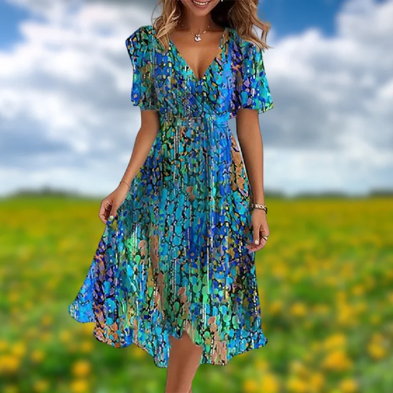 Blue with Flowers