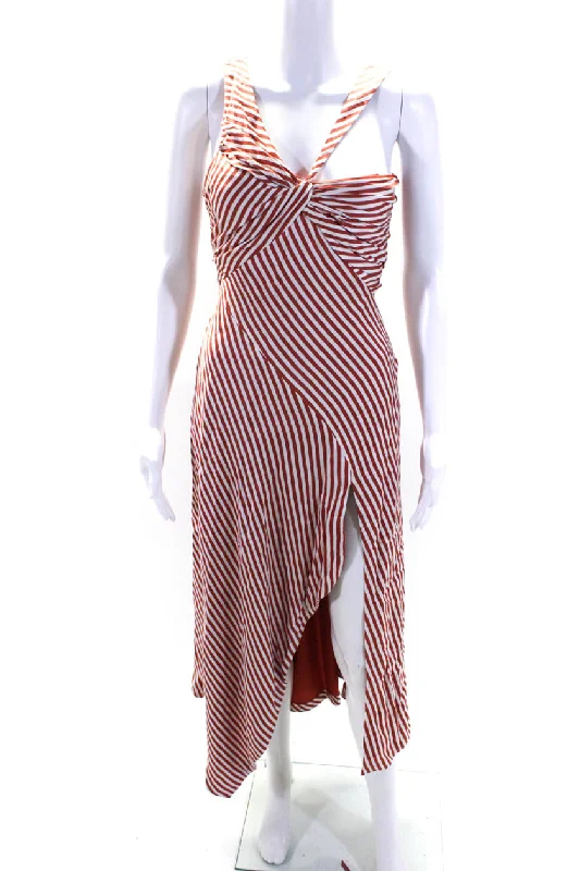 Limited Deals, Unlimited Savings!Jonathan Simkhai Womens Striped Satin Halter Midi Dress Red White Limited Deals, Unlimited Savings!Jonathan Simkhai Womens Striped Satin Halter Midi Dress Red White