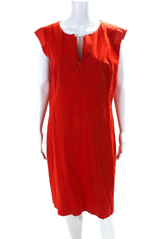 Unbeatable Prices!Lafayette 148 New York Women's Sleeveless A-Line Midi Dress Red