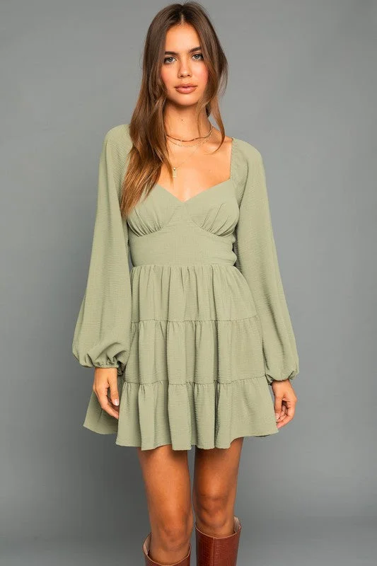 Don't Miss Out!Long Sleeve Open Back Dress