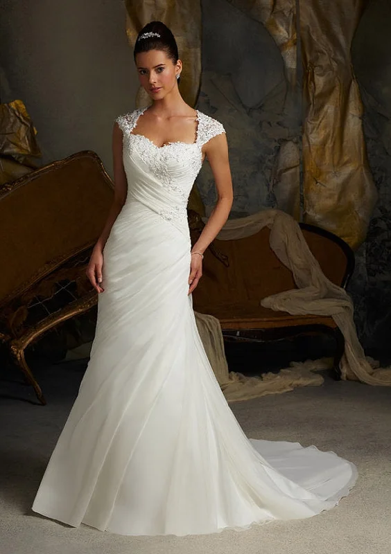 Upgrade for Less!Mori Lee Venice Lace Appliques on Delicate Chiffon