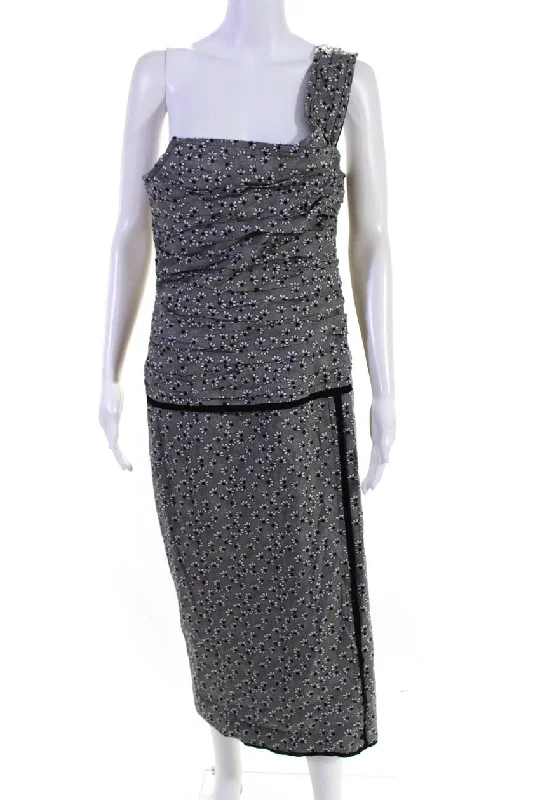 Exclusive Offers You’ll Love!Nackiye Womens Felicita Daisy Explosion One Shoulder Midi Dress Black