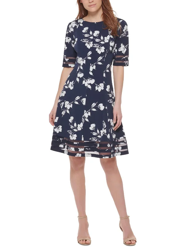 Exclusive Deals Just for You!Petites Womens Mesh Mini Fit & Flare Dress