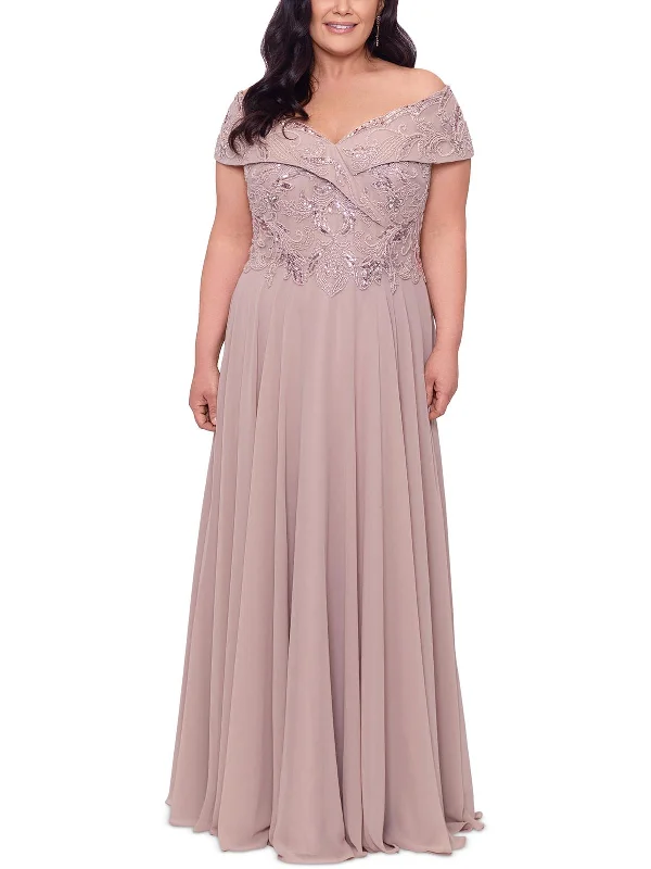 Hottest Discounts of the Year!Plus Womens Beaded Long Evening Dress