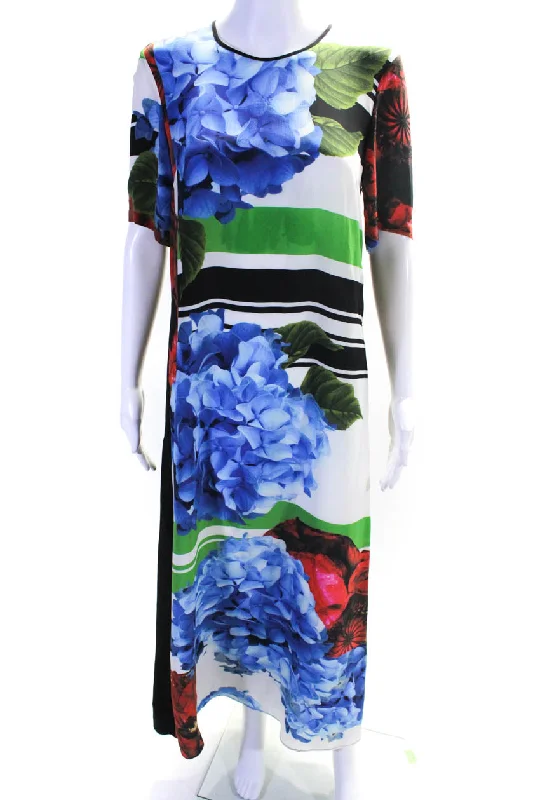 Massive Price Cuts!Preen By Thornton Bregazzi Womens Silk Chiffon Midi Dress Multicolor
