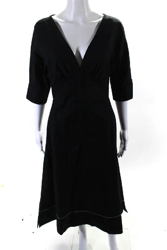 Find Your Perfect Deal Today!Proenza Schouler Womens V Neck Dolman Sleeve Poplin Midi Dress Black Find Your Perfect Deal Today!Proenza Schouler Womens V Neck Dolman Sleeve Poplin Midi Dress Black