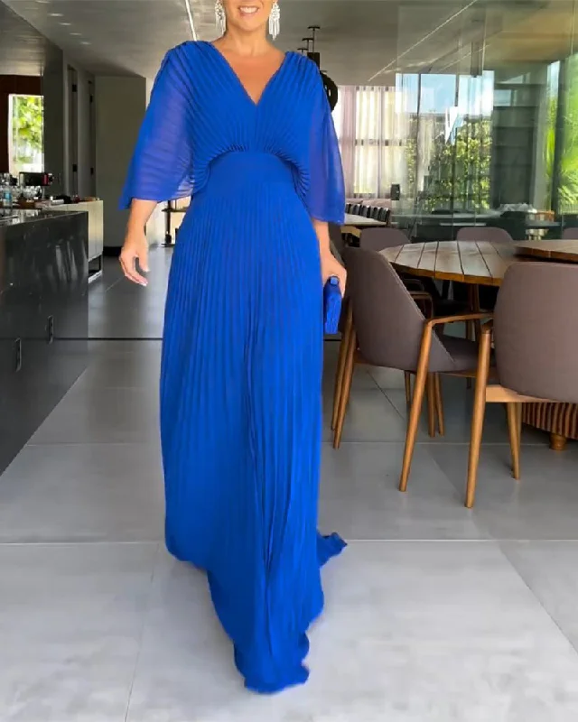 Buy More, Save More!Pleated Dress with Cinched Waist