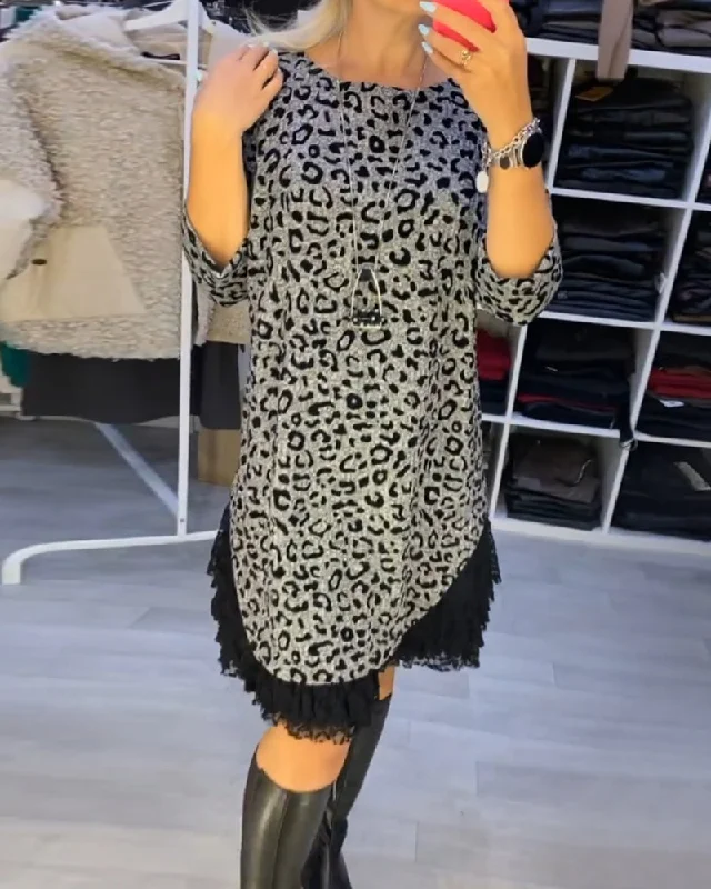 Best Offers of the Month!Leopard Print Slimming Dress