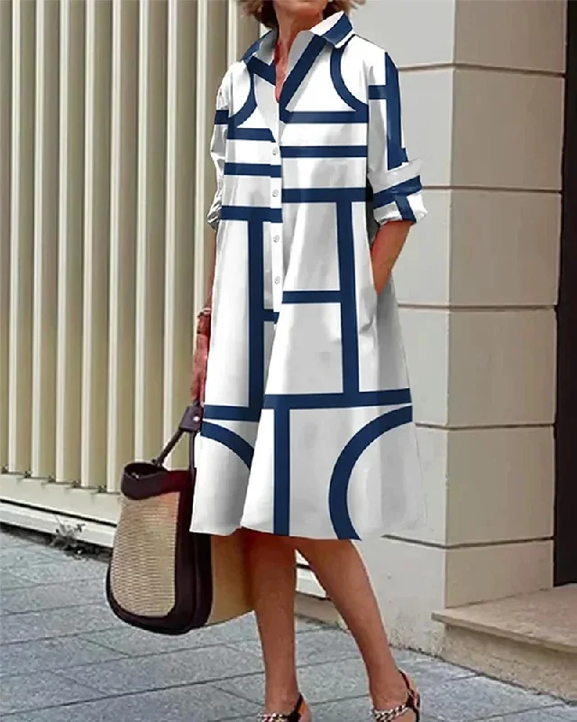 Get It Before It’s Gone!MANDY - Geometric Print Dress with Pockets