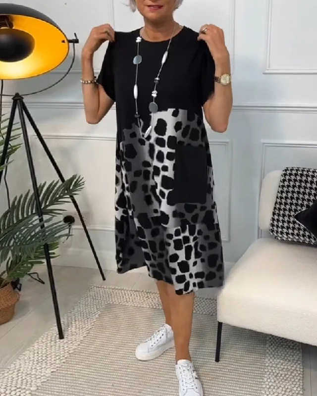 Today’s Deals, Tomorrow’s Regrets!Loose Casual Round Neck Printed Dress