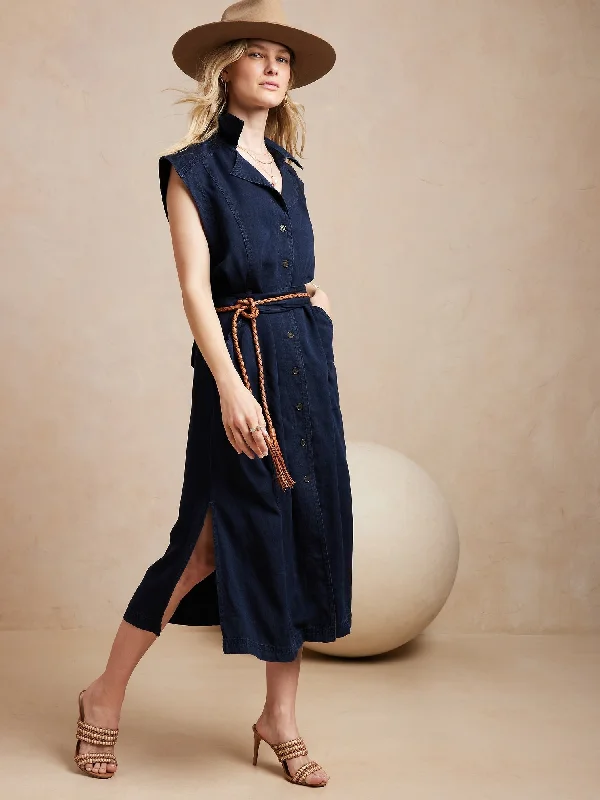 Upgrade for Less!TENCEL™ Midi Shirtdress