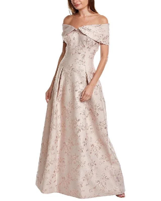 Buy More, Save More!Teri Jon by Rickie Freeman Off-The-Shoulder Jacquard Gown