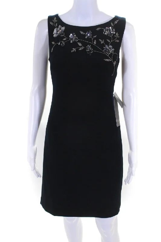 Grab Yours Before It’s Too Late!Theia Womens Scoop Neck Beaded Embroidered A Line Midi Dress Blue Grab Yours Before It’s Too Late!Theia Womens Scoop Neck Beaded Embroidered A Line Midi Dress Blue