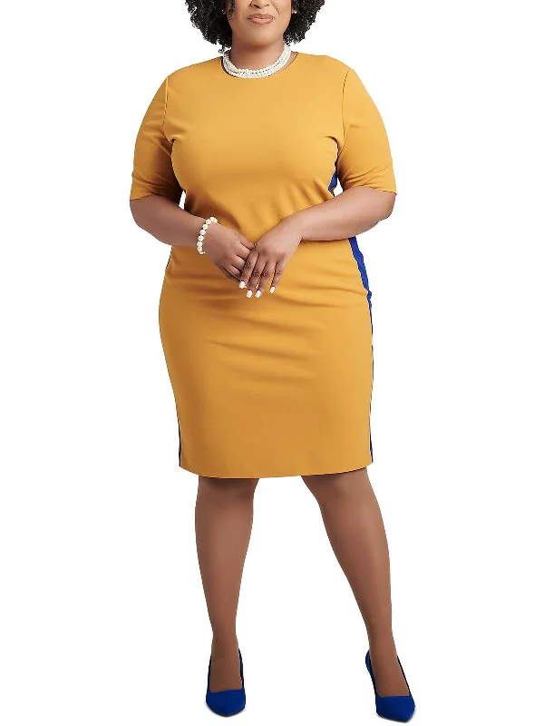 Act Fast – Limited Time Savings!Womens Crepe Colorblock Sheath Dress