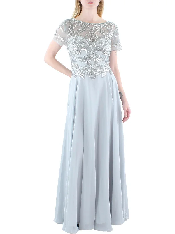 Hurry! While Supplies Last!Womens Embellished Chiffon Evening Dress