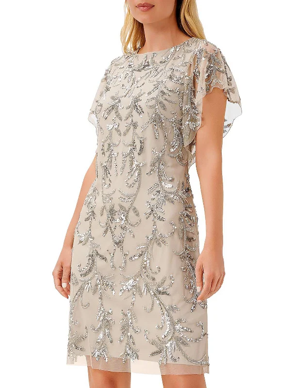 Best Price of the Season!Womens Embellished Knee-Length Shift Dress