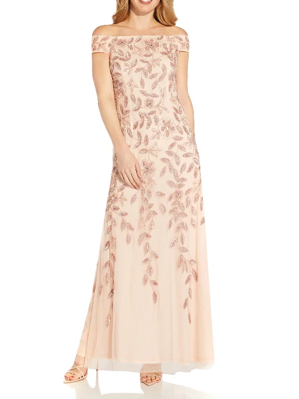 Savings You Can’t Ignore!Womens Embellished Off-The-Shoulder Evening Dress