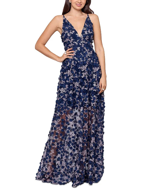 Lowest Prices Guaranteed!Womens Embroidered Fit & Flare Evening Dress