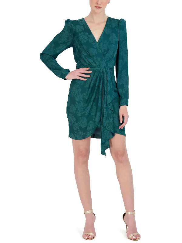 Unbeatable Prices!Womens Faux Wrap Mini Cocktail and Party Dress