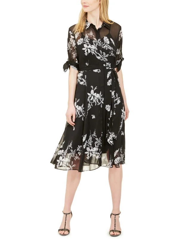 Price Drop Alert!Womens Floral Long Shirtdress