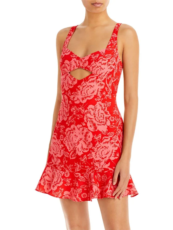 The Best Deals Won’t Wait!Womens Floral Print Mini Fit & Flare Dress