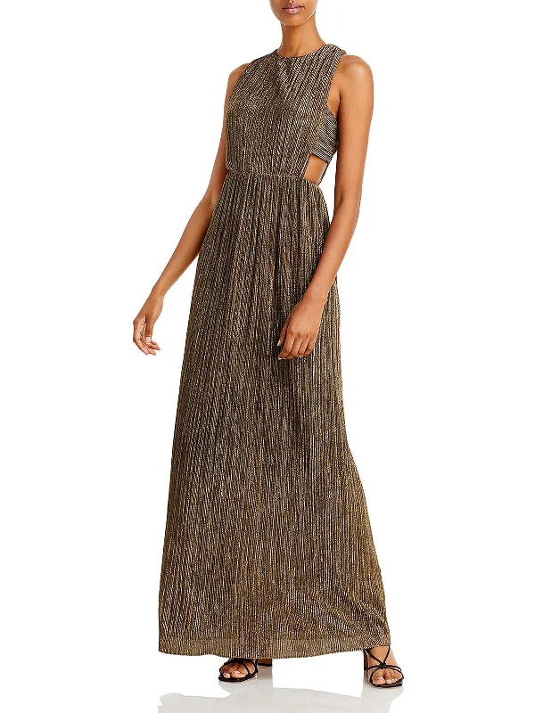 Seasonal Sale – Shop Now!Womens Metallic Cut Out Evening Dress