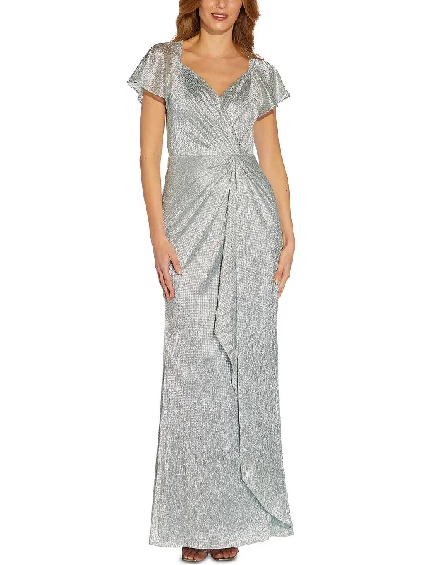 Exclusive Savings This Week!Womens Metallic Maxi Evening Dress