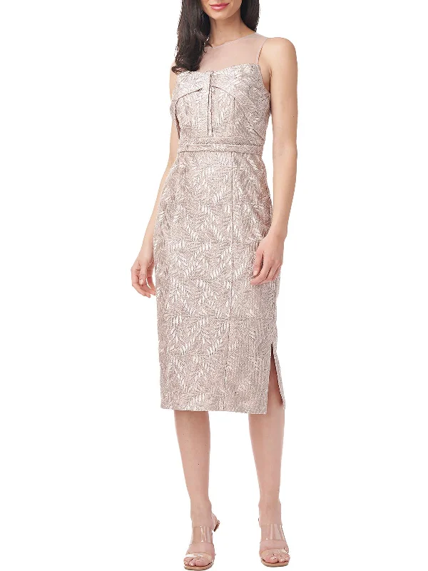 Get the Best for Less!Womens Metallic Midi Cocktail and Party Dress