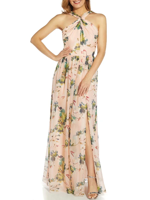 Limited Deals, Unlimited Savings!Womens Organza Floral Print Evening Dress