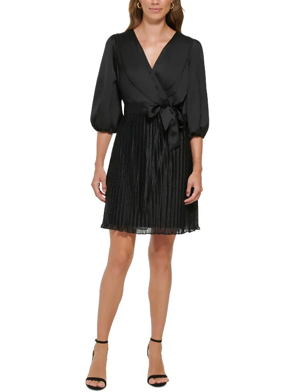 Buy More, Pay Less!Womens Pleated Mini Fit & Flare Dress