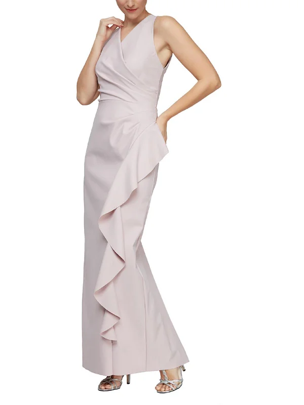 Save More with Every Purchase!Womens Ruffle Full Length Halter Dress