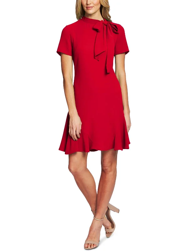 Unmissable Offers Await!Womens Ruffled Bow Cocktail Dress