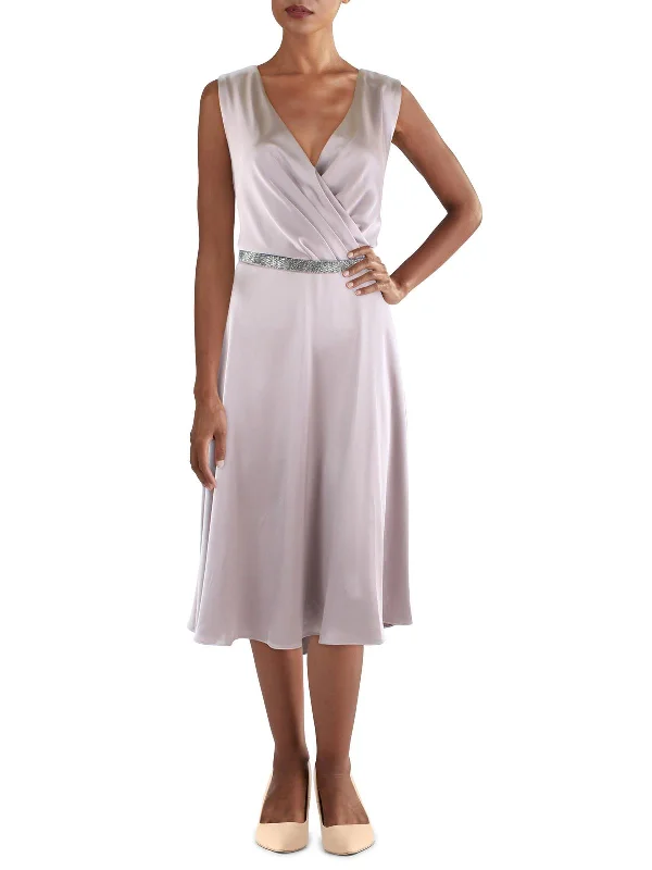 Bigger Savings, Better Shopping!Womens Satin Sleeveless Cocktail and Party Dress