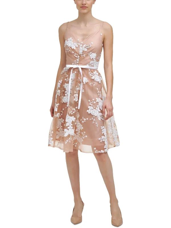 Limited Stock Available!Womens Sequin Knee-Length Fit & Flare Dress