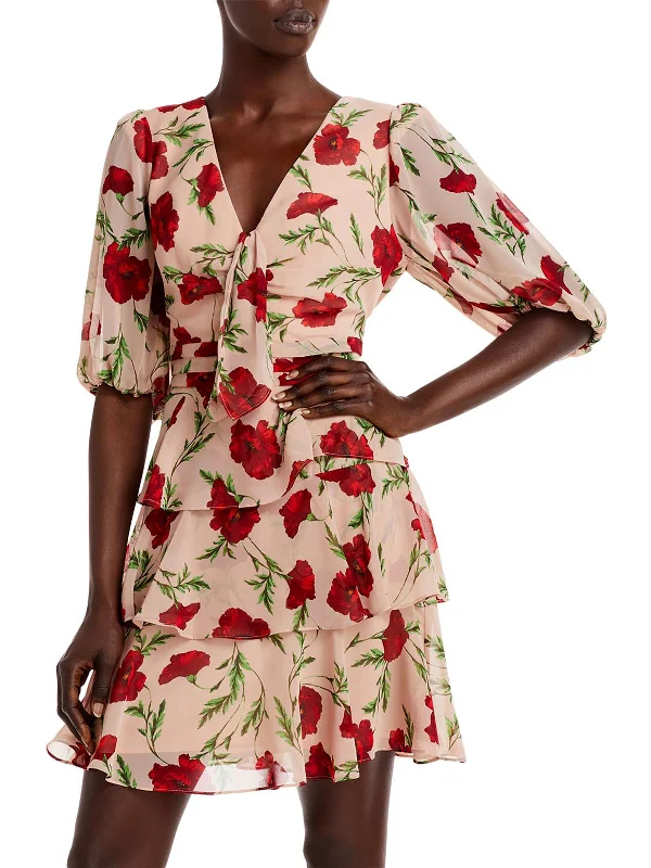 Time to Save Big!Womens Sheer Mini Cocktail and Party Dress
