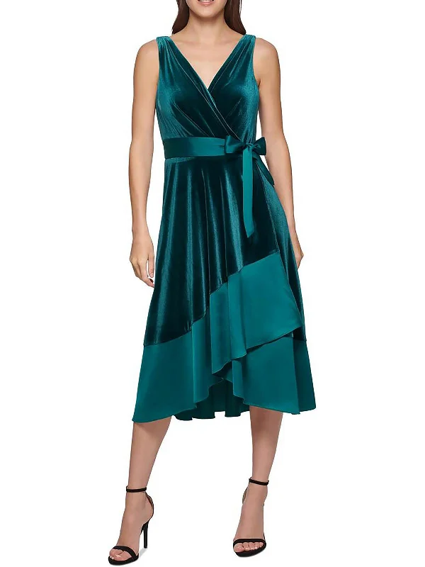 Your Discount is Waiting!Womens Velvet Midi Wrap Dress