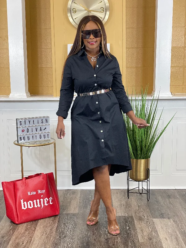 The Best Sale of the Year!Yuna Poplin High-Low Shirt Dress