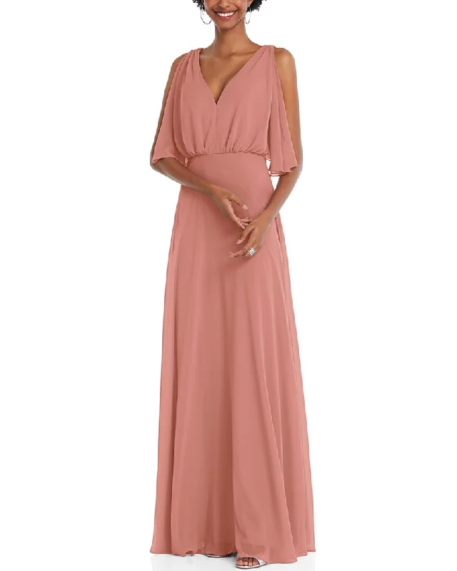 Exclusive Deals Just for You!After Six V-Neck Split Sleeve Blouson Bodice Maxi Dress