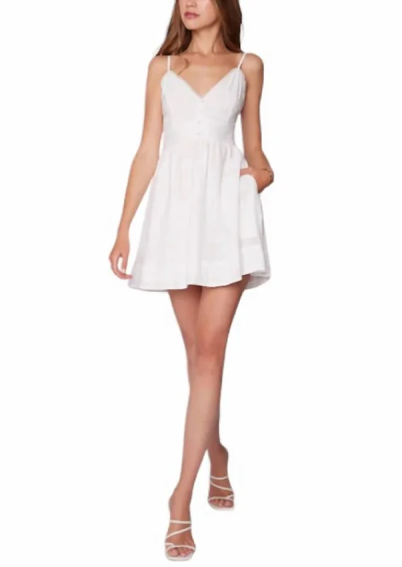 Crazy Discounts Inside!Alamour Sleeveless Mini Dress In Off White