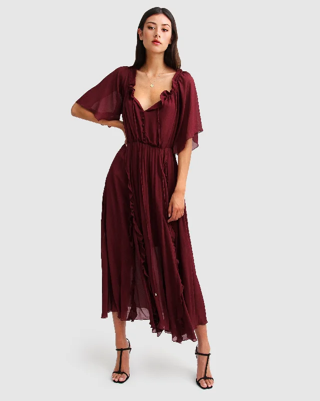 Your Shopping Spree Starts Here!Amour Amour Ruffled Midi Dress