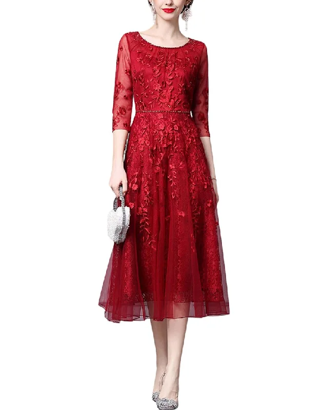 Buy More, Pay Less!Anette Elbow Sleeve Midi Dress