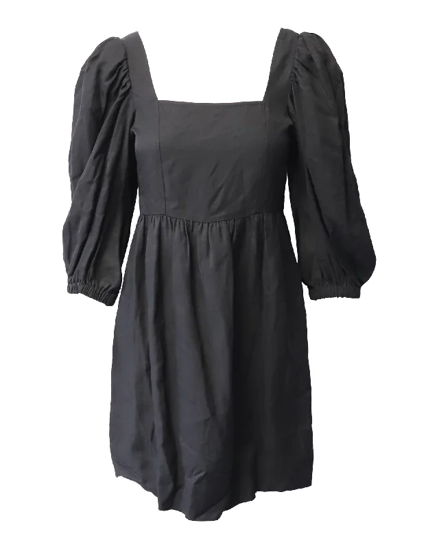 Your Discount is Waiting!Ba&sh Puffed Sleeve Mini Dress in Black Viscose
