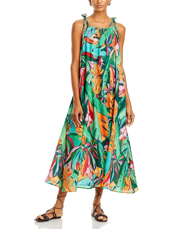 Snag the Best Prices Now!Banana Foliage Womens Woven Floral Midi Dress