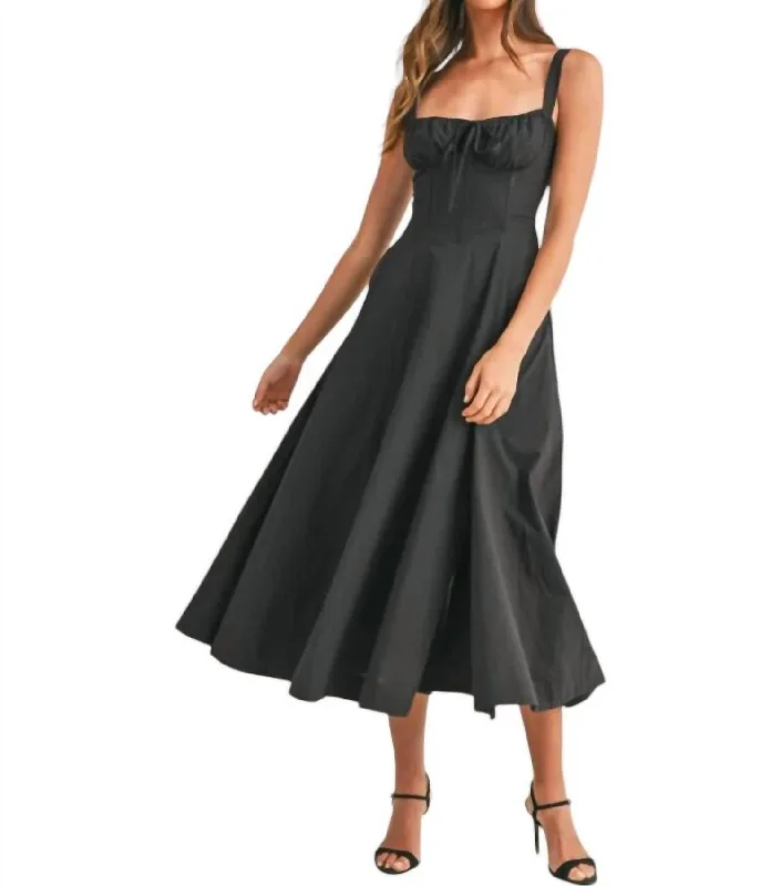 Enjoy Huge Discounts Now!Bustier Midi Dress In Black