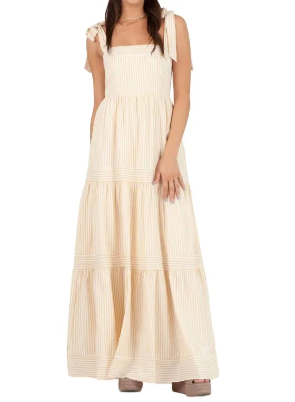 Mega Sale Happening Now!Capri Stripe Maxi Dress In Cream