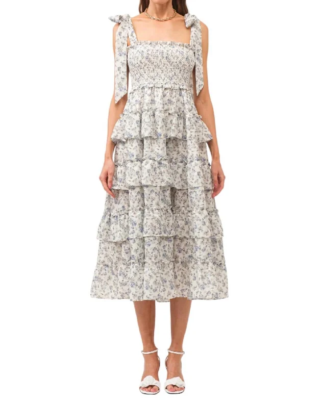 The Sale You’ve Been Waiting For!Cassie Midi Dress In Blue Multi